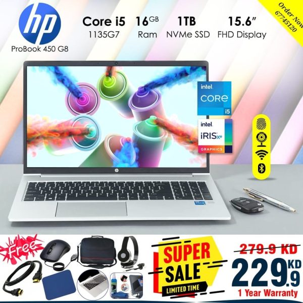 HP ProBook 450 G8 Core i5 | 16 GB RAM [ Best Price In Kuwait ]