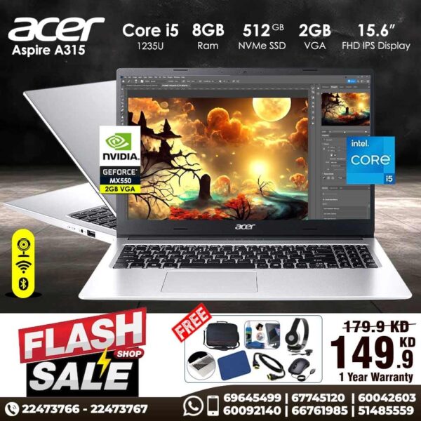 Acer aspire A315 Core i5 2 gb vga [ acer laptop in kuwait ]