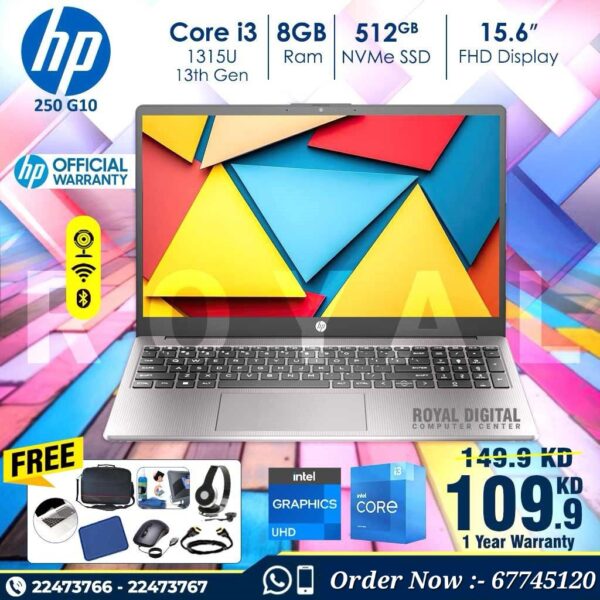 HP 250 G10 Core i3 Laptop 8 GB RAM [ Best Price in Kuwait ]