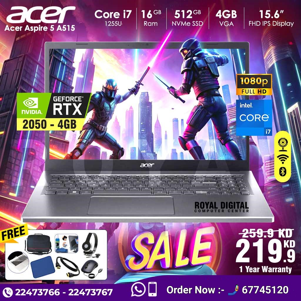 ACER Aspire 5 A515 Core i7 16 GB RAM 4 GB VGA [ Best Price in Kuwait ]