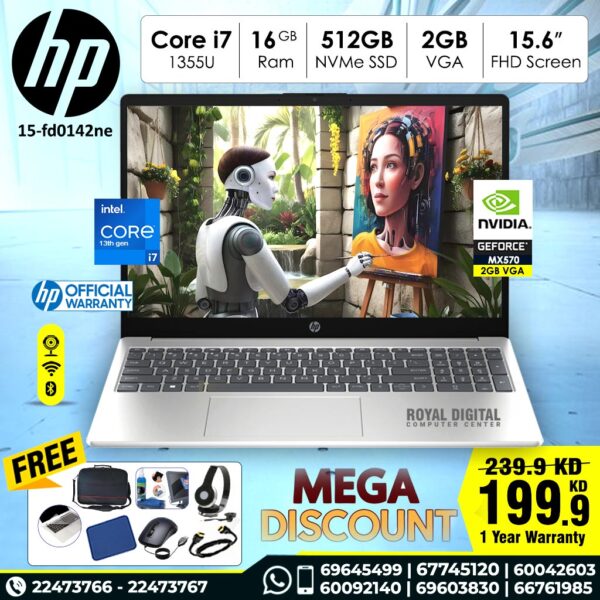 HP Laptop 15-fd0142ne Laptop | 16 GB RAM | 512 GB SSD| 2 GB VGA | 15.6 FHD